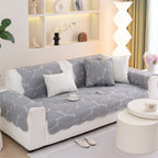 Sofa Cover for Leather & Fabric Couches, 3D Leaf Embossed Quilted Furniture Covers