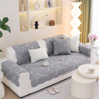 Sofa Cover for Leather & Fabric Couches, 3D Leaf Embossed Quilted Furniture Covers