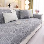 Sofa Cover for Leather & Fabric Couches, 3D Leaf Embossed Quilted Furniture Covers