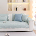 Sofa Cover for Leather & Fabric Couches, 3D Leaf Embossed Quilted Furniture Covers