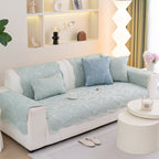 Sofa Cover for Leather & Fabric Couches, 3D Leaf Embossed Quilted Furniture Covers