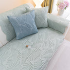 Sofa Cover for Leather & Fabric Couches, 3D Leaf Embossed Quilted Furniture Covers