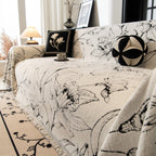 Large Floral Sofa Cover Throw Blanket, Plush Jacquard Non-Shedding Couch Cover for Pets