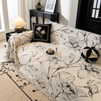 Large Floral Sofa Cover Throw Blanket, Plush Jacquard Non-Shedding Couch Cover for Pets