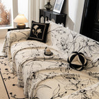 Large Floral Sofa Cover Throw Blanket, Plush Jacquard Non-Shedding Couch Cover for Pets