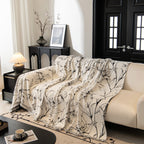 Large Floral Sofa Cover Throw Blanket, Plush Jacquard Non-Shedding Couch Cover for Pets