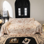 Large Floral Sofa Cover Throw Blanket, Plush Jacquard Non-Shedding Couch Cover for Pets
