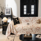 Large Floral Sofa Cover Throw Blanket, Plush Jacquard Non-Shedding Couch Cover for Pets
