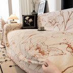 Large Floral Sofa Cover Throw Blanket, Plush Jacquard Non-Shedding Couch Cover for Pets