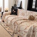 Large Floral Sofa Cover Throw Blanket, Plush Jacquard Non-Shedding Couch Cover for Pets