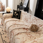 Large Floral Sofa Cover Throw Blanket, Plush Jacquard Non-Shedding Couch Cover for Pets