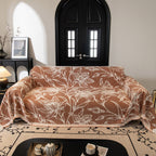Large Floral Sofa Cover Throw Blanket, Plush Jacquard Non-Shedding Couch Cover for Pets