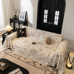 Large Floral Sofa Cover Throw Blanket, Plush Jacquard Non-Shedding Couch Cover for Pets