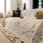 Large Floral Sofa Cover Throw Blanket, Plush Jacquard Non-Shedding Couch Cover for Pets