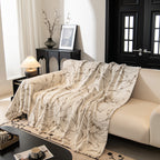 Large Floral Sofa Cover Throw Blanket, Plush Jacquard Non-Shedding Couch Cover for Pets