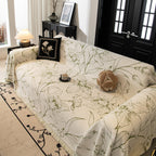 Large Floral Sofa Cover Throw Blanket, Plush Jacquard Non-Shedding Couch Cover for Pets