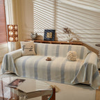 Modern Striped Sofa Throw Blanket, Lightweight Couch Cover for Summer Seating