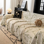 Large Floral Sofa Cover Throw Blanket, Plush Jacquard Non-Shedding Couch Cover for Pets