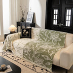Large Floral Sofa Cover Throw Blanket, Plush Jacquard Non-Shedding Couch Cover for Pets