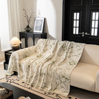 Large Floral Sofa Cover Throw Blanket, Plush Jacquard Non-Shedding Couch Cover for Pets