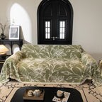 Large Floral Sofa Cover Throw Blanket, Plush Jacquard Non-Shedding Couch Cover for Pets
