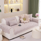 Sofa Cover for Leather & Fabric Couches, 3D Leaf Embossed Quilted Furniture Covers