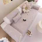 Sofa Cover for Leather & Fabric Couches, 3D Leaf Embossed Quilted Furniture Covers