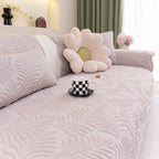 Sofa Cover for Leather & Fabric Couches, 3D Leaf Embossed Quilted Furniture Covers