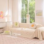 Cooling Ice Silk Sofa Cover Blanket, Floral Soft Silky Breathable Couch Throw Cover