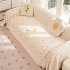 Cooling Ice Silk Sofa Cover Blanket, Floral Soft Silky Breathable Couch Throw Cover