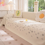 Cooling Ice Silk Sofa Cover Blanket, Floral Soft Silky Breathable Couch Throw Cover