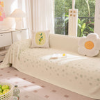 Cooling Ice Silk Sofa Cover Blanket, Floral Soft Silky Breathable Couch Throw Cover