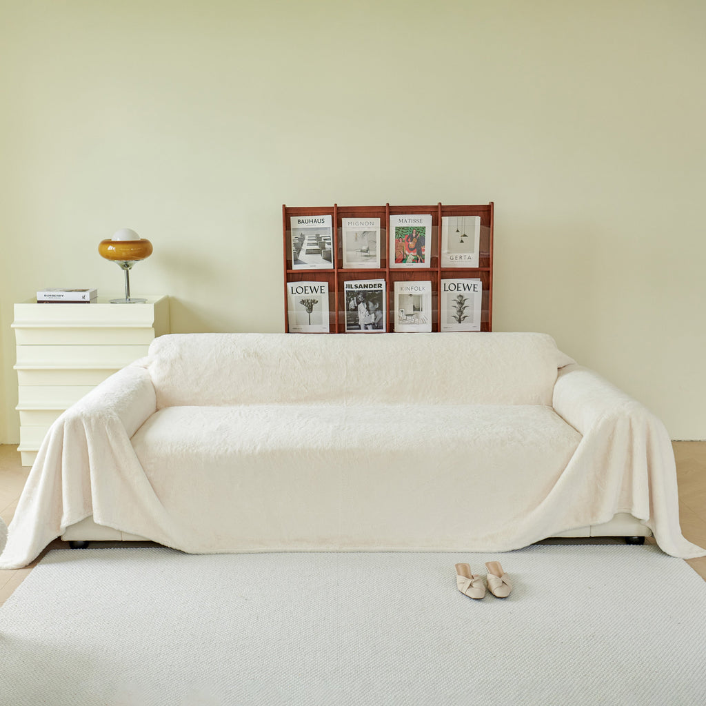 Faux Fur Smooth Plush Comfy Couch Covers, Soft Thicked Durable Blankets and Throws for Sofas