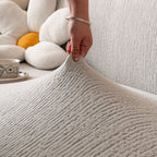 Stretch Textured Vertical Stripe Couch Slipcover, Soft Jacquard Elastic Sofa Cover