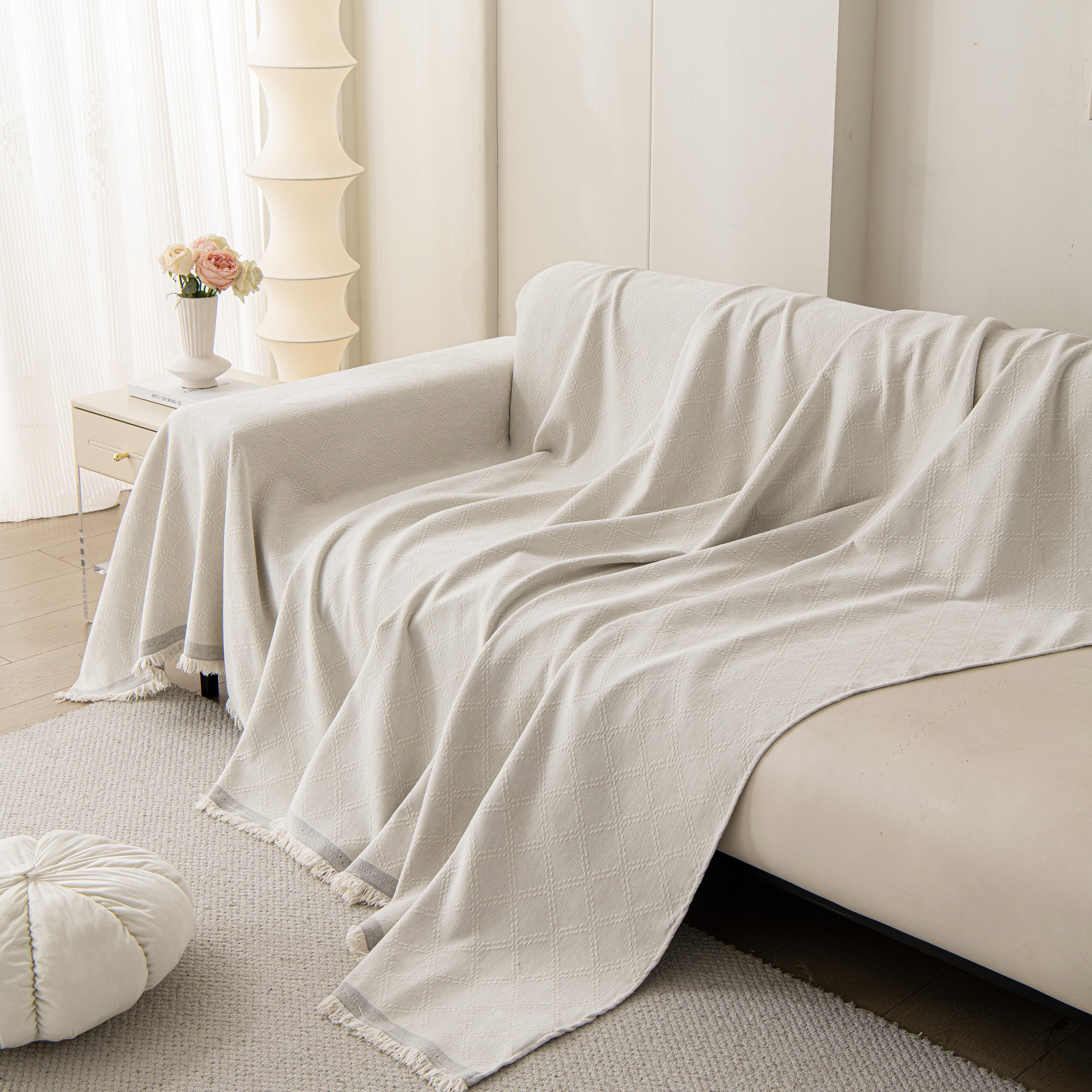 Soft Textured Couch Cover Slipcover Blanket, Modern Couch Covers for Dogs Washable