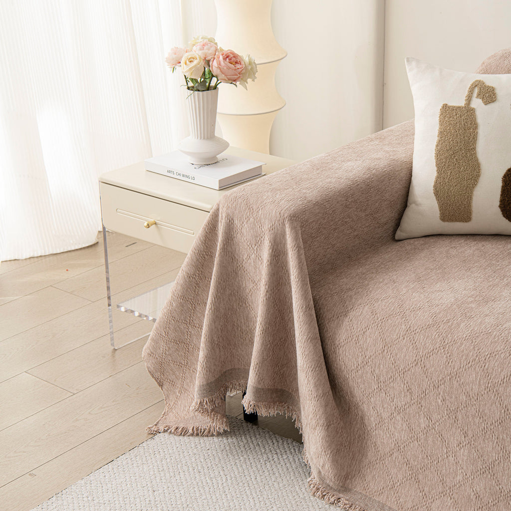 Soft Textured Couch Cover Slipcover Blanket, Modern Couch Covers for Dogs Washable