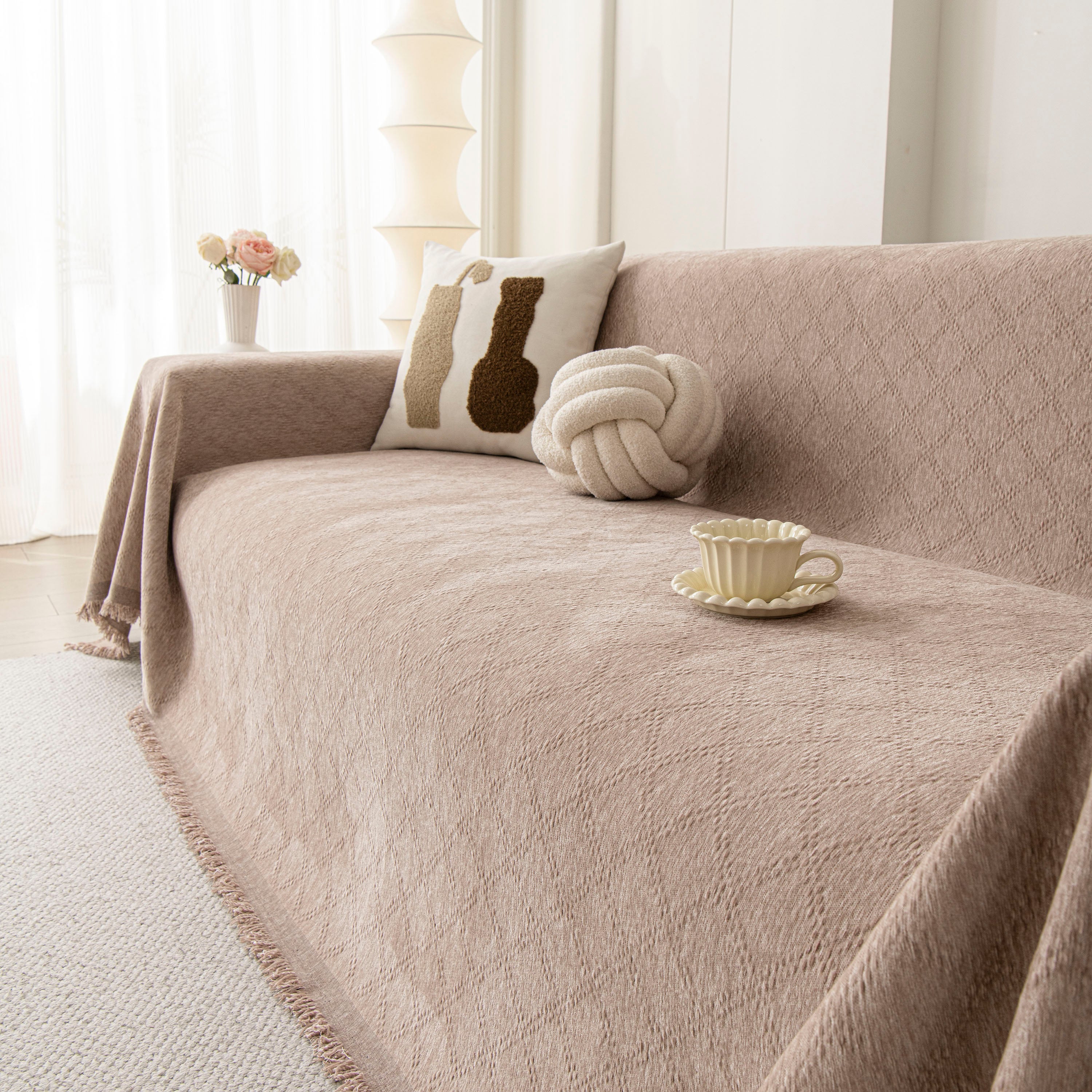 Soft Textured Couch Cover Slipcover Blanket, Modern Couch Covers for Dogs Washable