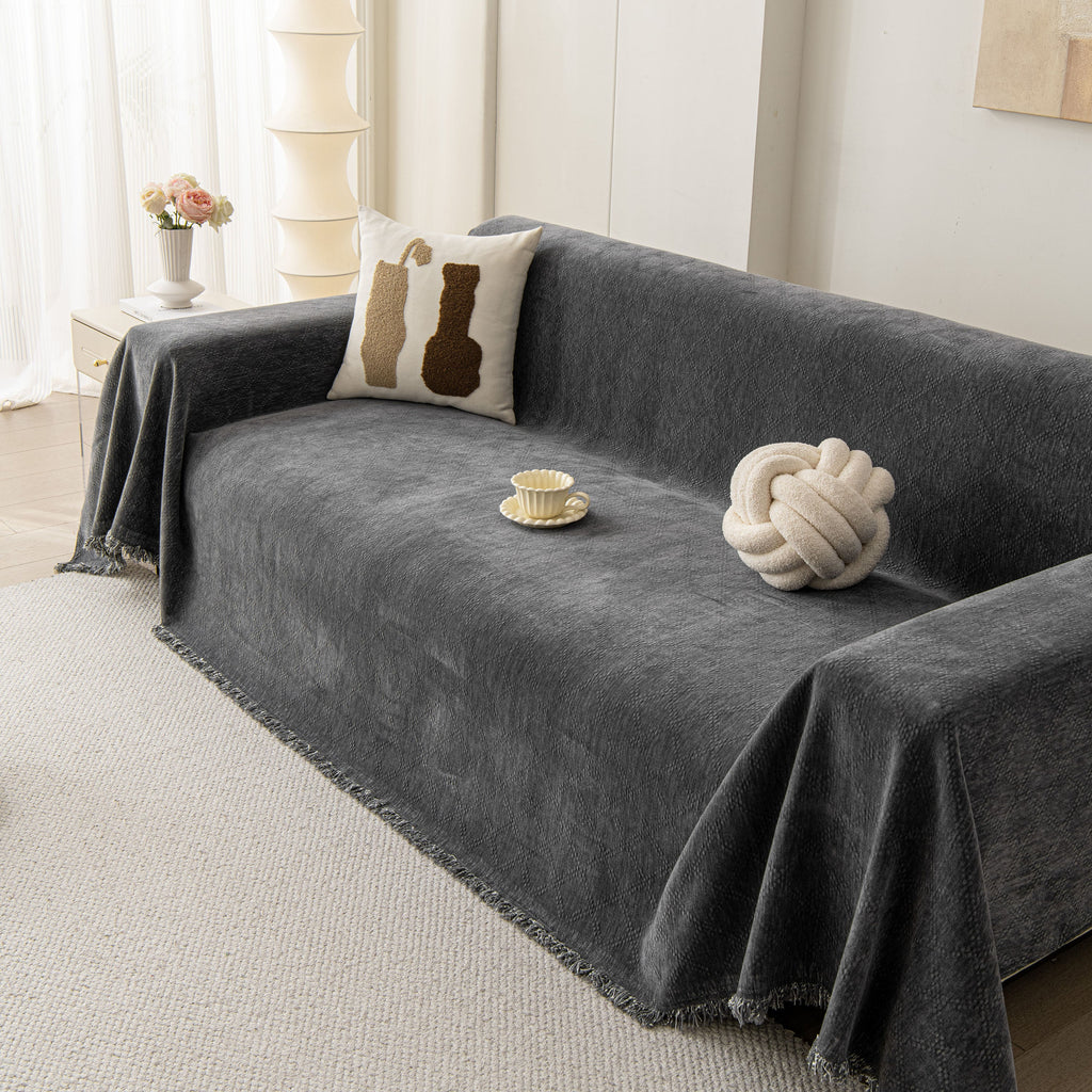 Soft Textured Couch Cover Slipcover Blanket, Modern Couch Covers for Dogs Washable