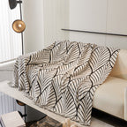 Maple Leaves Reversible Chenille Blanket Covers for Couch, Furniture Decoration Cover Sofa Slipcovers
