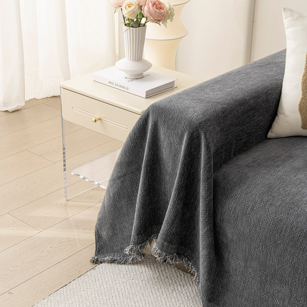 Soft Textured Couch Cover Slipcover Blanket, Modern Couch Covers for Dogs Washable