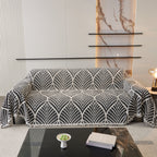 Maple Leaves Reversible Chenille Blanket Covers for Couch, Furniture Decoration Cover Sofa Slipcovers