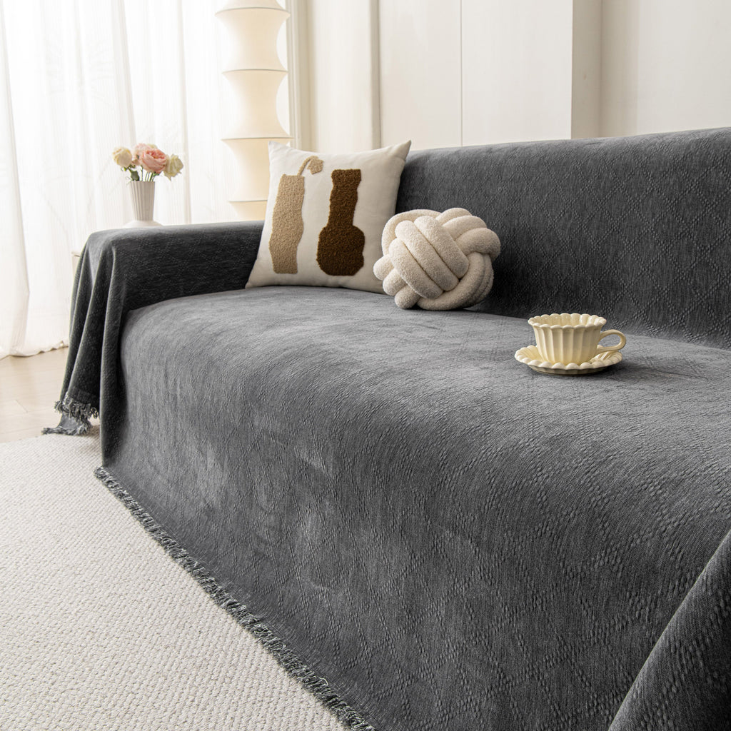 Soft Textured Couch Cover Slipcover Blanket, Modern Couch Covers for Dogs Washable