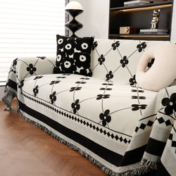 Comfy Four-Leaf Clover Hope Faith Love Luck Blanket for Couch, Chenille Scratch Proof Sofa Blanket Covers