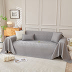 Cooling Scratch Proof Large Sofa Throw Cover, Geometric Texture Couch Protector