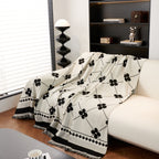 Comfy Four-Leaf Clover Hope Faith Love Luck Blanket for Couch, Chenille Scratch Proof Sofa Blanket Covers