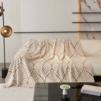 Maple Leaves Reversible Chenille Blanket Covers for Couch, Furniture Decoration Cover Sofa Slipcovers
