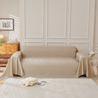 Cooling Scratch Proof Large Sofa Throw Cover, Geometric Texture Couch Protector