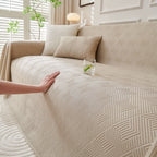 Cooling Scratch Proof Large Sofa Throw Cover, Geometric Texture Couch Protector