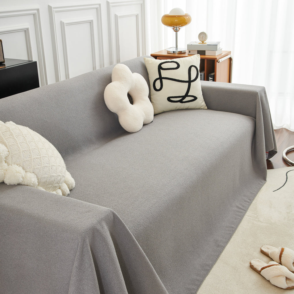 Teddy Throw Blanket and Stylish Slipcover for Couch, Waterproof Sofa Cover for Pets