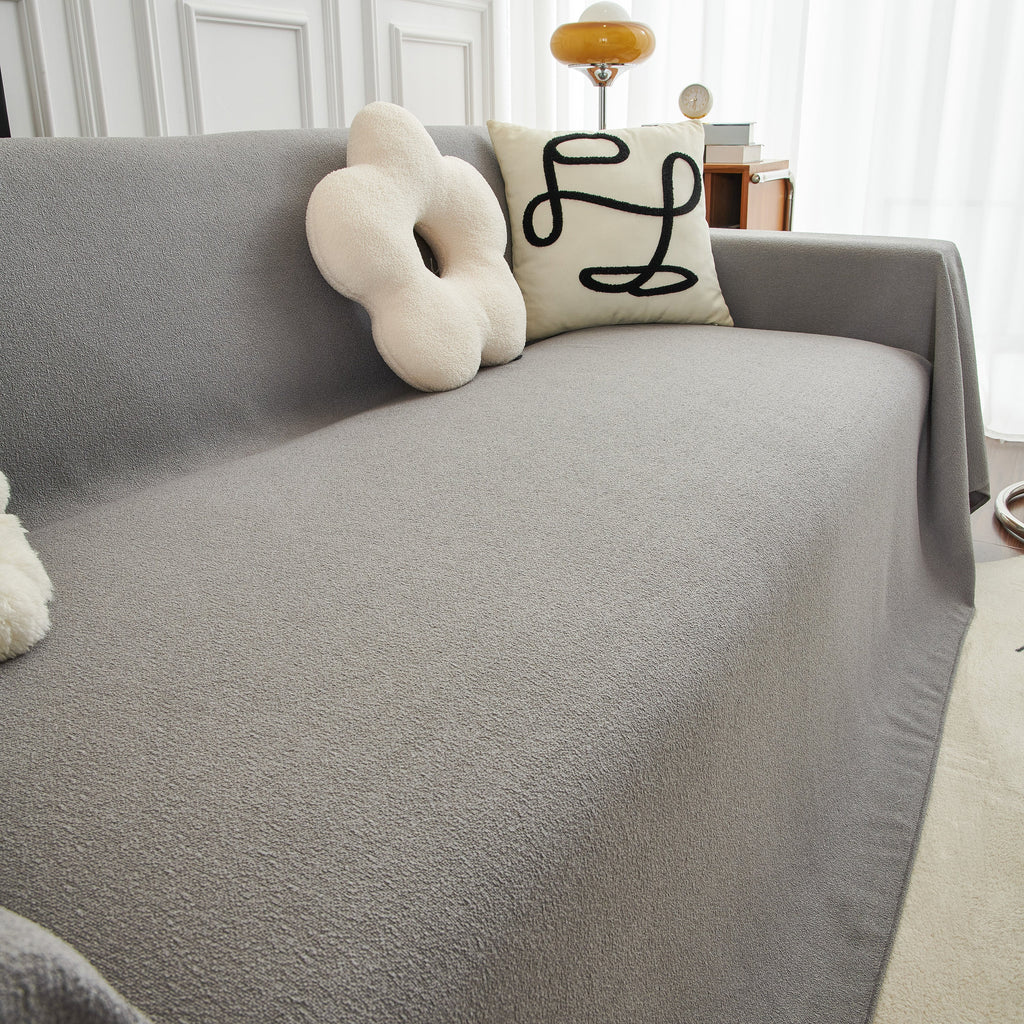 Teddy Throw Blanket and Stylish Slipcover for Couch, Waterproof Sofa Cover for Pets